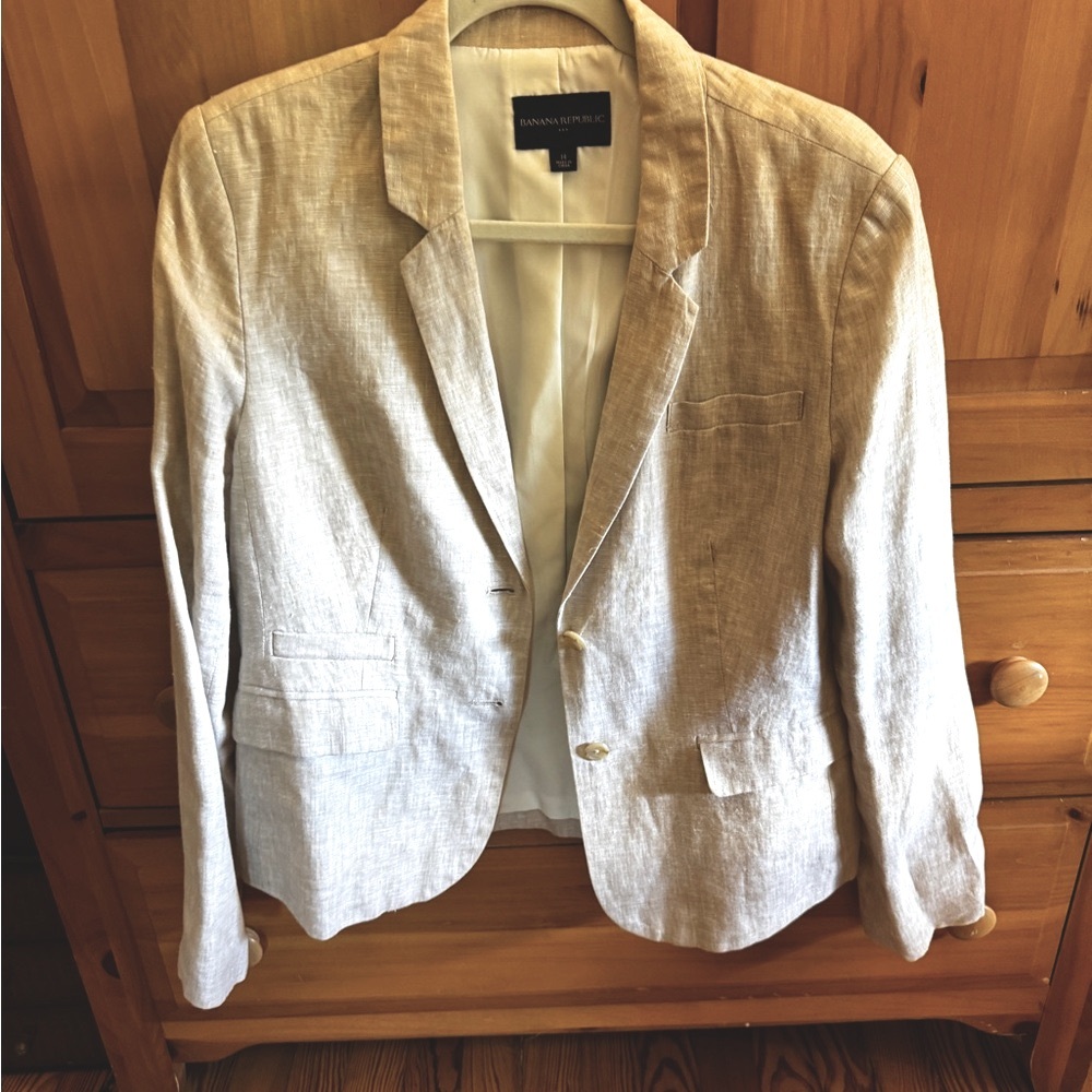 Banana Republic Women's Tan linen Blazer